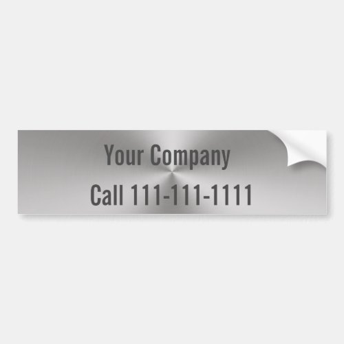 Brushed Metal Look Business Template Company Ad Bumper Sticker
