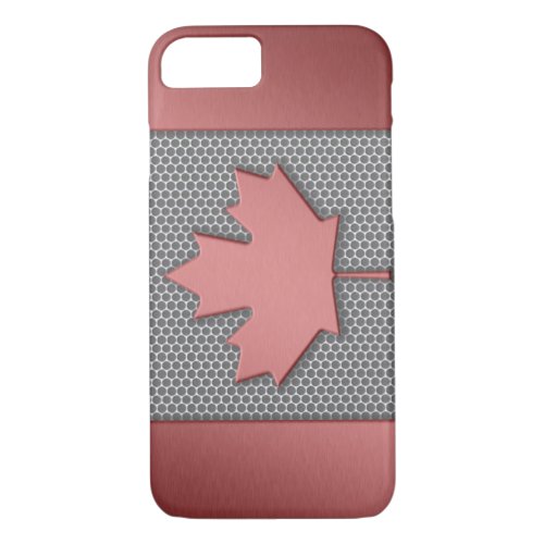 Brushed Metal Look Canadian Flag iPhone 87 Case