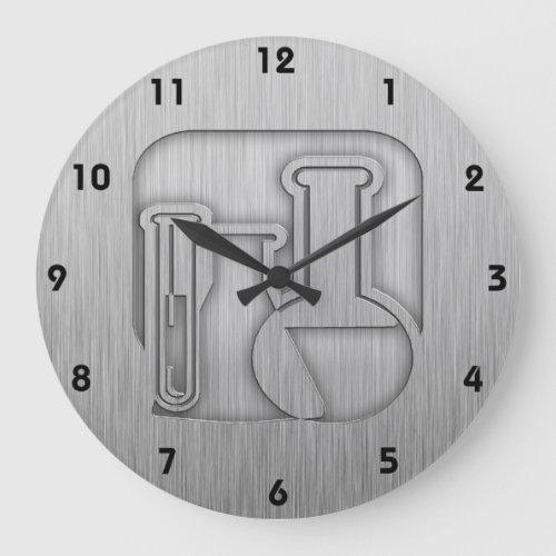 Brushed Metal_look Chemistry Large Clock