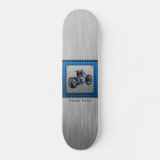 Brushed Metal-look Chopper Skateboard Deck (Front)