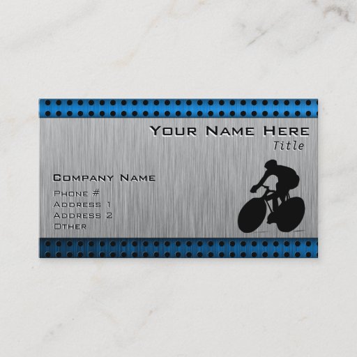 Customizable Brushed metal look Cycling Business Card
