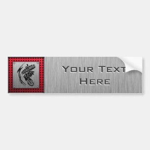 Brushed metal look Dirt Bike Bumper Sticker