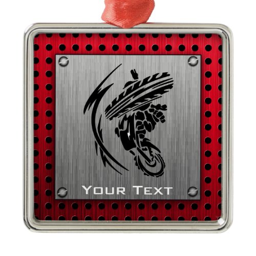 Brushed metal look Dirt Bike Ornament