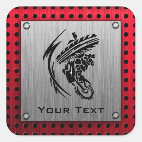 Brushed metal look Dirt Bike Square Sticker