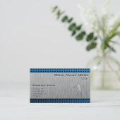 Brushed Metal-look Fencing Business Card (Standing Front)