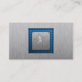 Brushed Metal-look Fencing Business Card (Back)