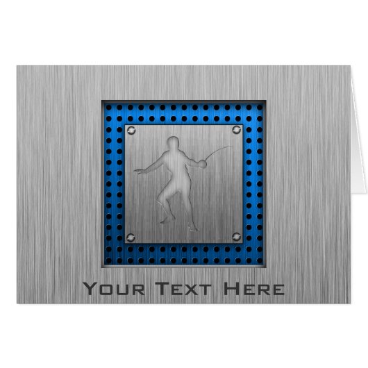 Brushed Metal-look Fencing Cards (Front Horizontal)