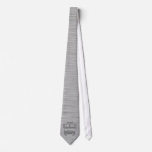 Brushed Metal-look Fire Truck Tie