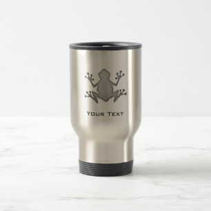 Brushed Metal look Frog Travel Mug