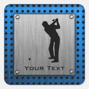 Brushed metal look Golf Square Sticker