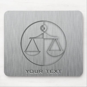 Brushed Metal-look Justice Scales Mouse Pad