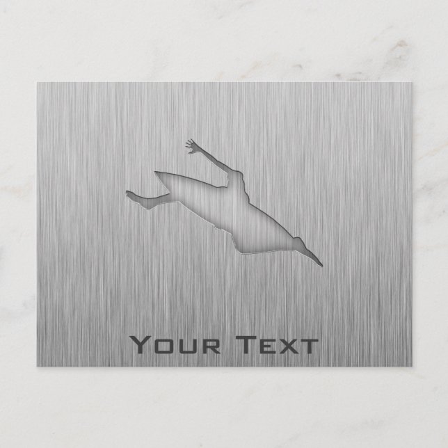 Brushed Metal-look Kayaking Postcard (Front)