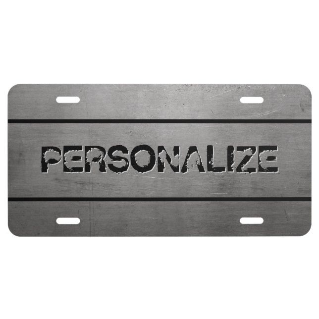 Brushed Metal Look License Plate (Front)