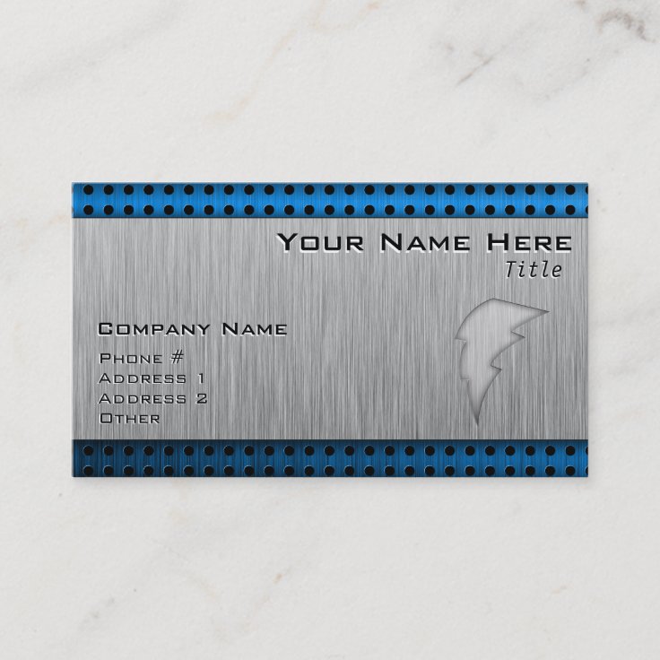 Brushed Metal-look Lightning Bolt Business Card | Zazzle