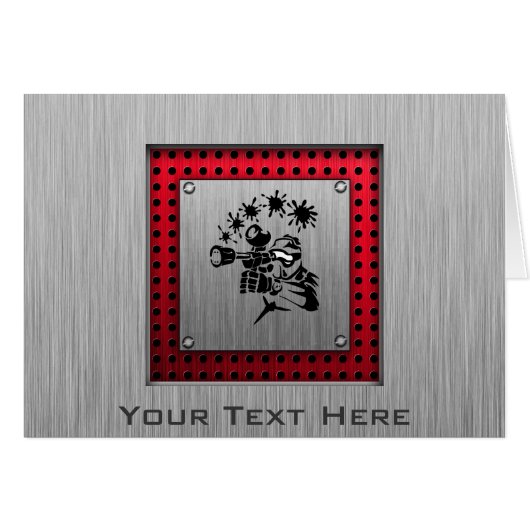 Brushed metal look Paintball Cards (Front Horizontal)