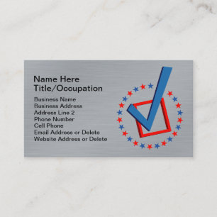 Brushed Metal Look Professional Vote Politicians Business Card