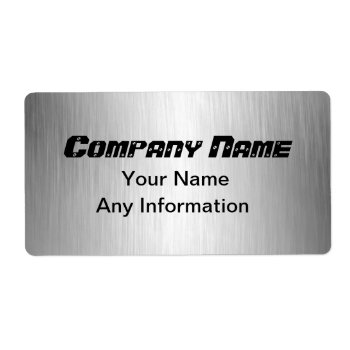 Brushed Metal Look Return Address Shipping Labels by MetalShop at Zazzle