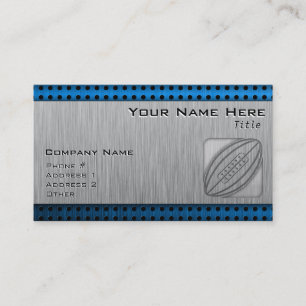 Brushed Metal-look Rugby Business Card