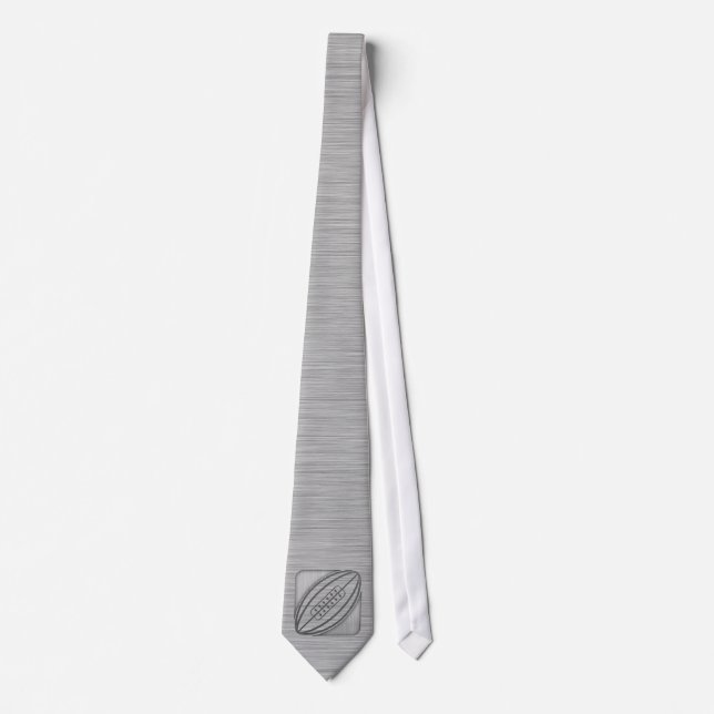 Brushed Metal-look Rugby Neck Tie (Front)