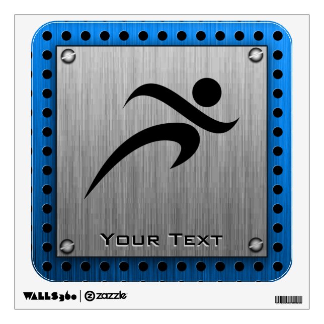 Brushed Metal look Running Wall Sticker (Front)