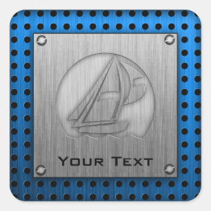 Brushed Metal-look Sailing Square Sticker