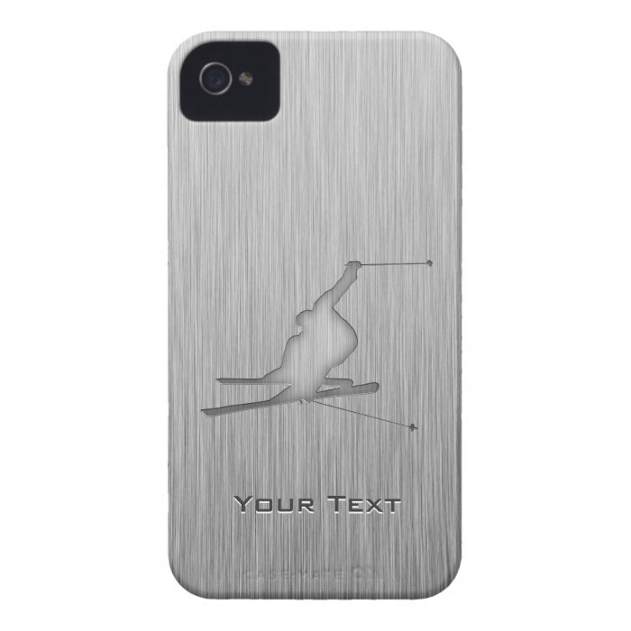 Brushed Metal look Snow Skiing iPhone 4 Cases