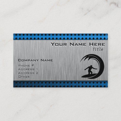 Brushed Metal look Surfing Business Card