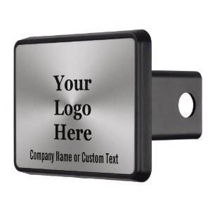 Brushed Metal Look Text Template Your Logo Here Hitch Cover