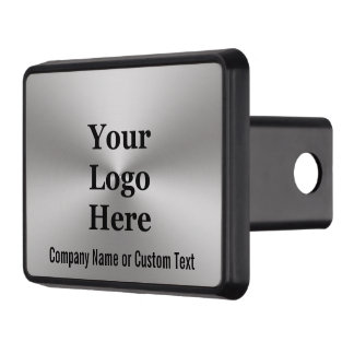 Brushed Metal Look Text Template Your Logo Here Hitch Cover
