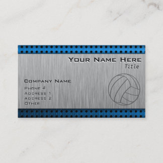 Brushed Metal-look Volleyball Business Card