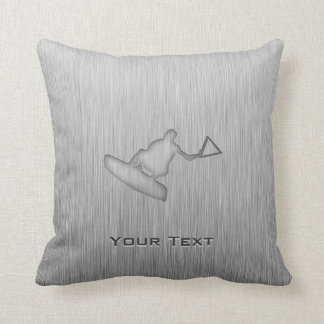 Brushed Metal-look Wakeboarder Throw Pillow