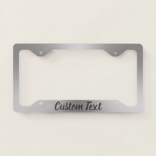 Brushed Metal Look with Custom Script License Plate Frame