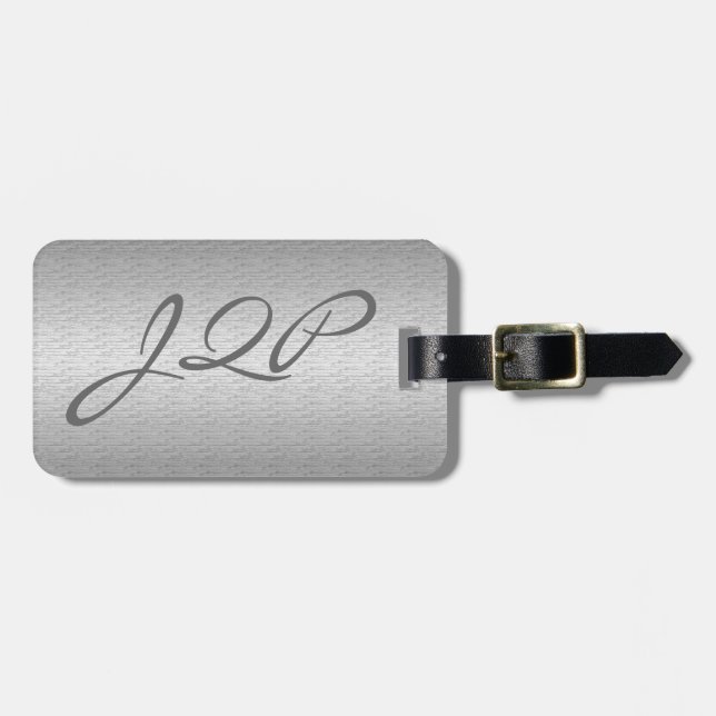 Brushed Metal Luggage Tag (Front Horizontal)