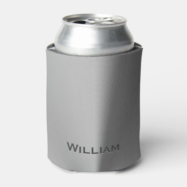 Brushed metal personalized name can cooler (Can Front)