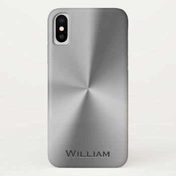 Brushed Metal Personalized Name Iphone X Case by jahwil at Zazzle