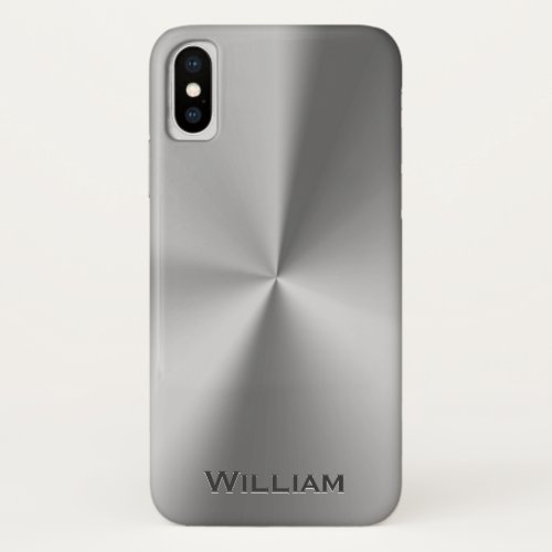 Brushed metal personalized name iPhone x case