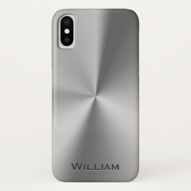 Brushed metal personalized name Case-Mate iPhone case (Back)