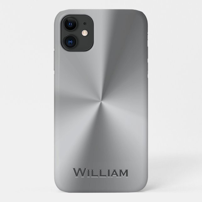 Brushed metal personalized name Case-Mate iPhone case (Back)