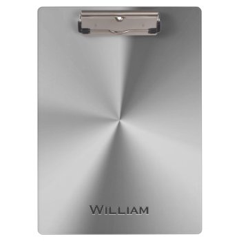 Brushed Metal Personalized Name Clipboard by jahwil at Zazzle