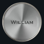 Brushed metal personalized name golf ball marker<br><div class="desc">Customizable Metal Popular gift.</div>