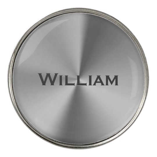 Brushed metal personalized name golf ball marker Zazzle