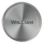 Brushed metal personalized name golf ball marker