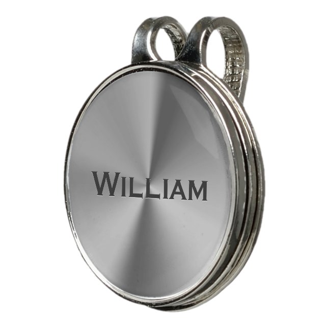 Brushed metal personalized name golf hat clip (3/4)