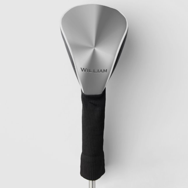 Brushed metal personalized name golf head cover (Front)