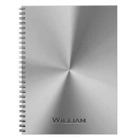 Brushed Metal Personalized Name Notebook