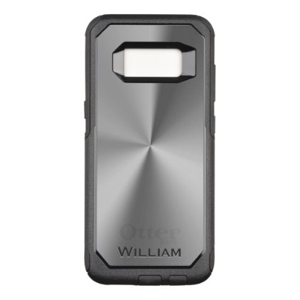 Brushed metal personalized name OtterBox commuter samsung galaxy s8 case