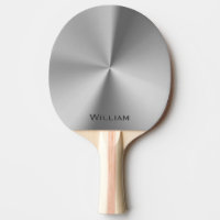 Brushed metal personalized name ping pong paddle