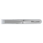 Brushed Metal Personalized Name Silver Finish Tie Bar at Zazzle