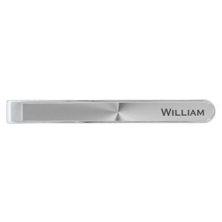 Brushed Metal Personalized Name Silver Finish Tie Bar