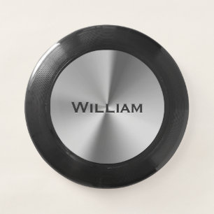 Brushed metal personalized name  Wham-O frisbee